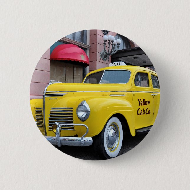 New York Yellow Vintage Cab Button (Front)