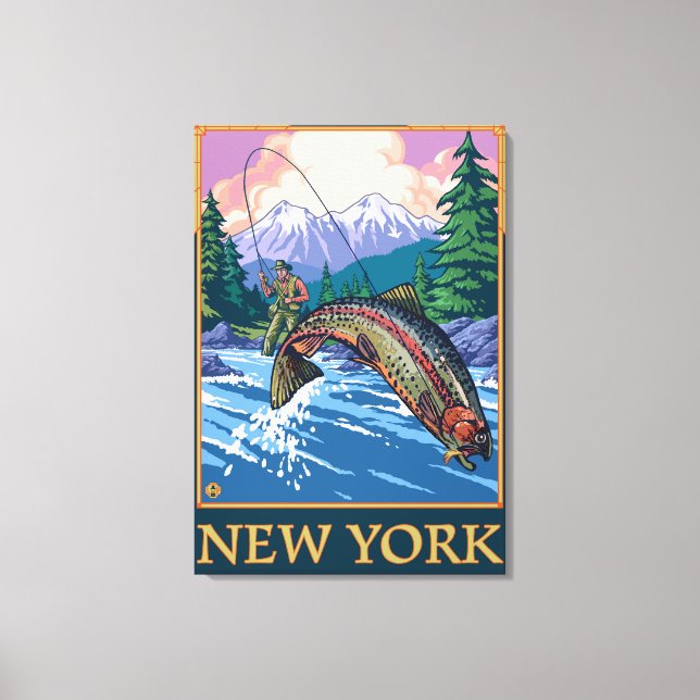 New YorkAngler Fisherman Scene Canvas Print (Front)