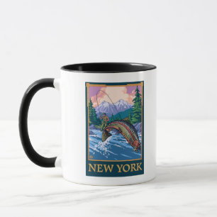 New YorkAngler Fisherman Scene Mug