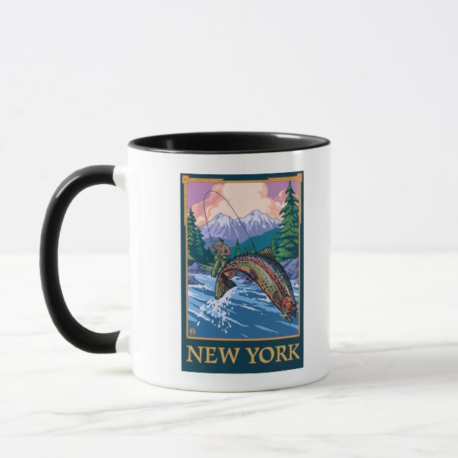 New YorkAngler Fisherman Scene Mug (Left)