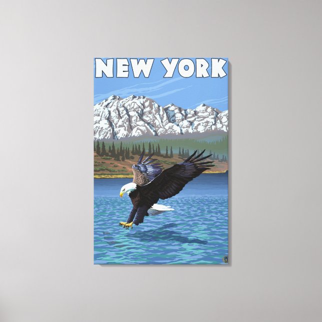 New YorkEagle Fishing Canvas Print (Front)