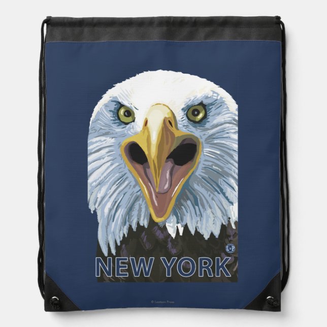 New YorkEagle Up Close Drawstring Bag (Front)