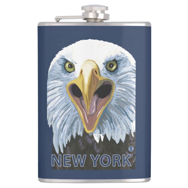 New YorkEagle Up Close Flask (Front)
