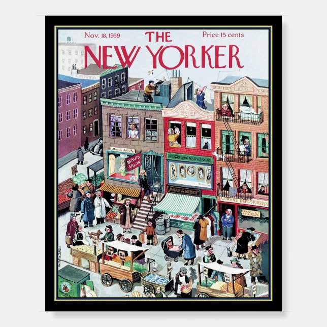 New Yorker Cover of Daily Life in New York Foam Board (Front)