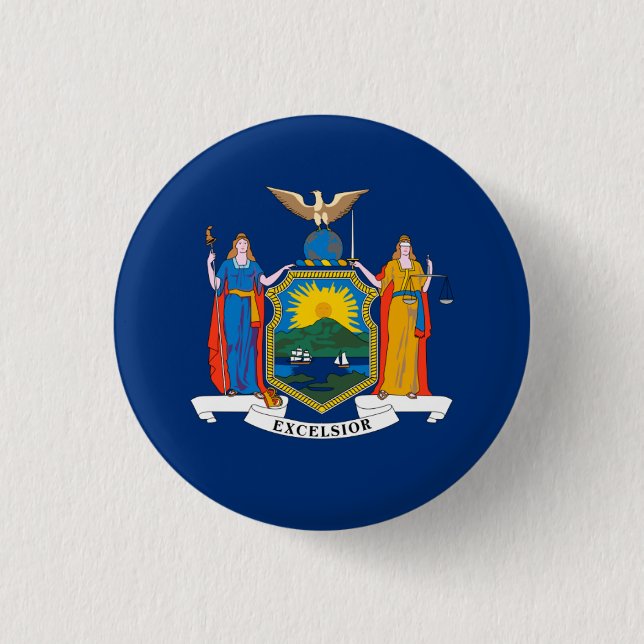New Yorker Flag, Flag of New York Button (Front)