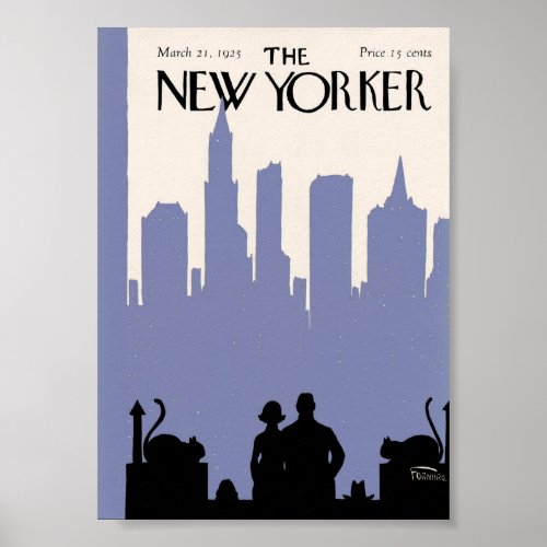 New Yorker Magazine Cover 1925 NYC skyline Poster
