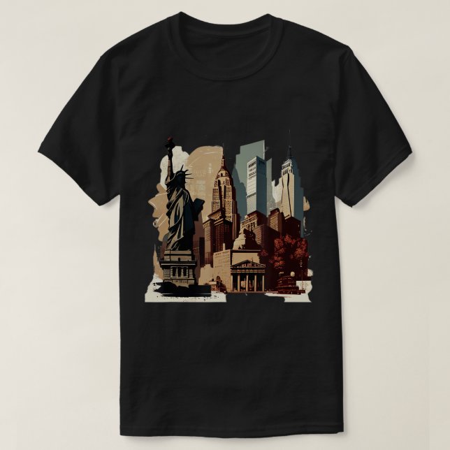 New Yorker Pride Big Apple NYC Souvenir Distress N T-Shirt (Design Front)