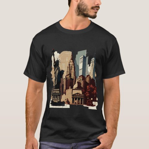 New Yorker Pride Big Apple NYC Souvenir Distress N T_Shirt