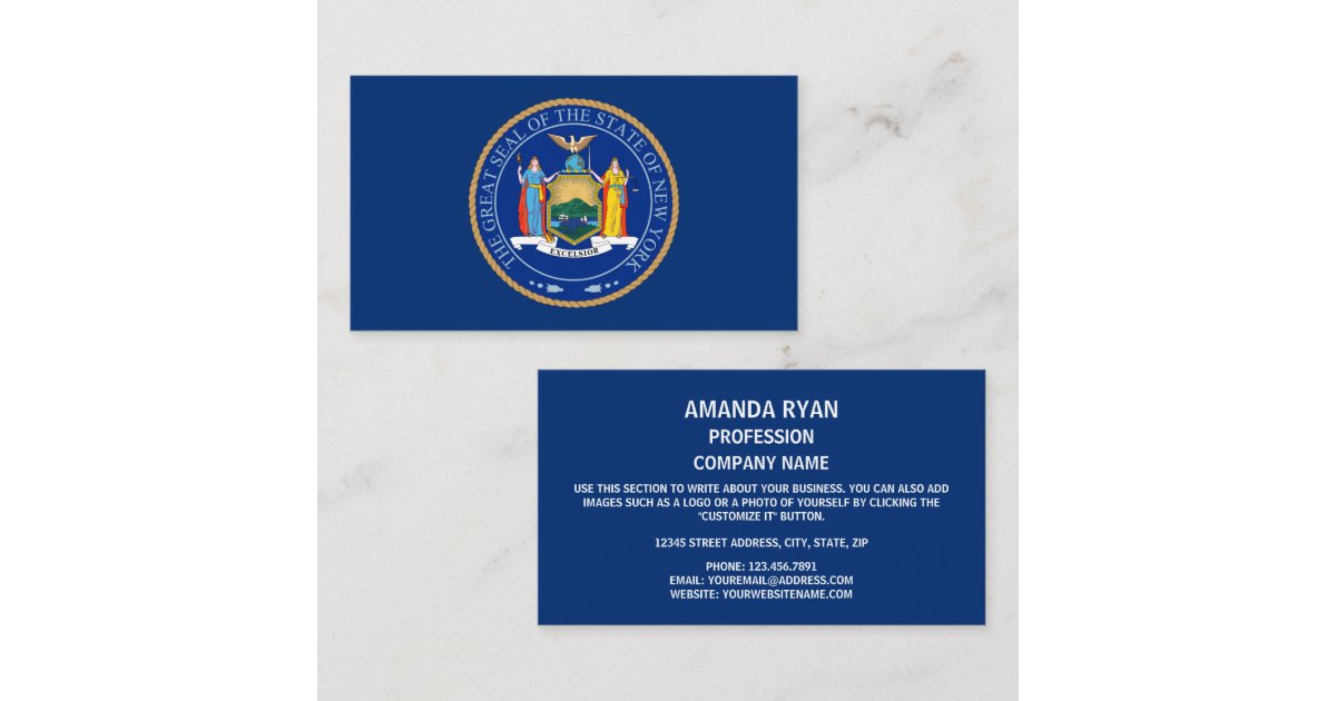 New Yorker Seal, Seal of New York Business Card Zazzle
