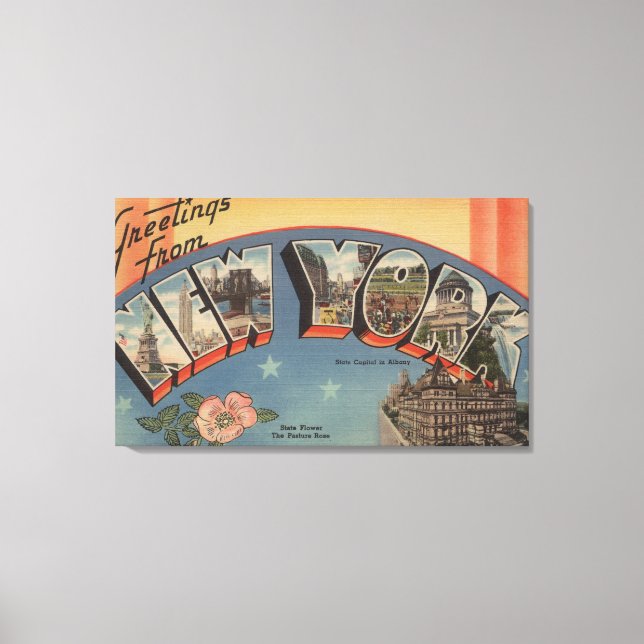New YorkLarge Letter ScenesNew York State 3 Canvas Print (Front)