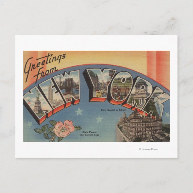 New YorkLarge Letter ScenesNew York State Postcard (Front)
