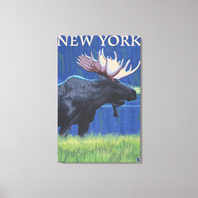 New YorkMoose in the Moonlight Canvas Print (Front)