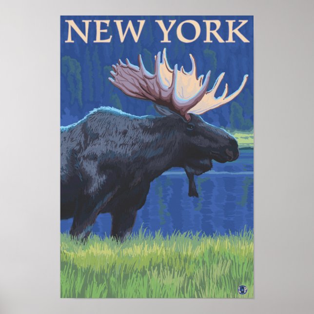 New YorkMoose in the Moonlight Poster (Front)
