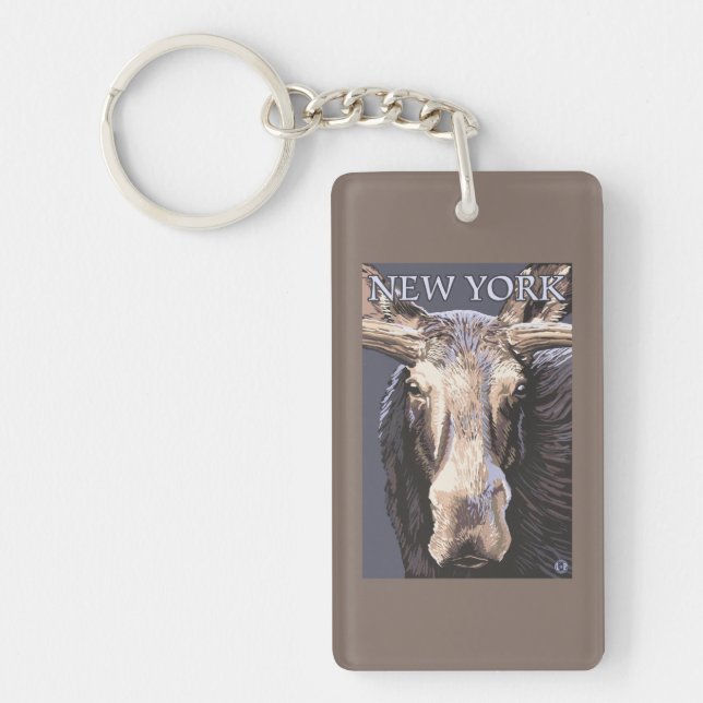 New YorkMoose Up Close Keychain (Front)
