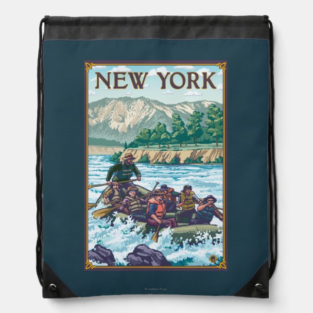 New YorkRiver Rafting Scene Drawstring Bag (Front)