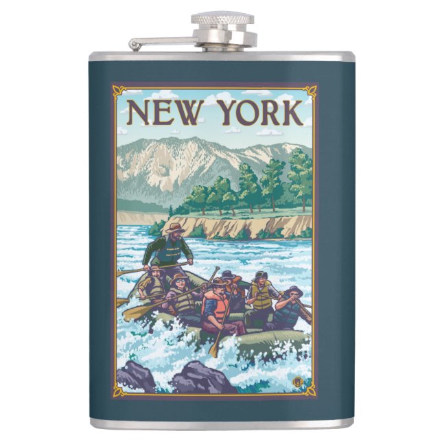 New YorkRiver Rafting Scene Flask (Front)