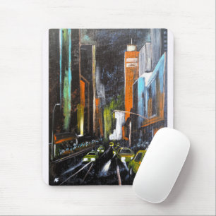 New York's Electric Midnight Painting - Alfred Fox Mouse Pad