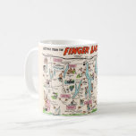 New York's Finger Lakes Coffee Mug<br><div class="desc">It's a terrific vintage illustrated postcard map of the Finger Lakes,  New York!</div>