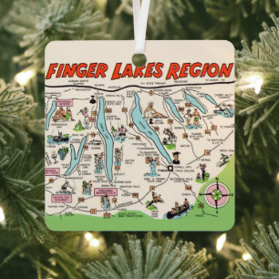 New York's Finger Lakes Metal Ornament