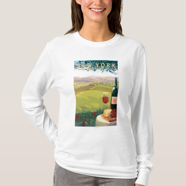 New YorkWine Country Scene T-Shirt (Front)