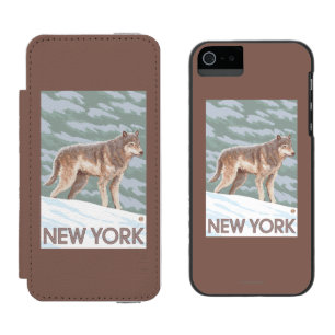 New YorkWolf Scene iPhone SE/5/5s Wallet Case