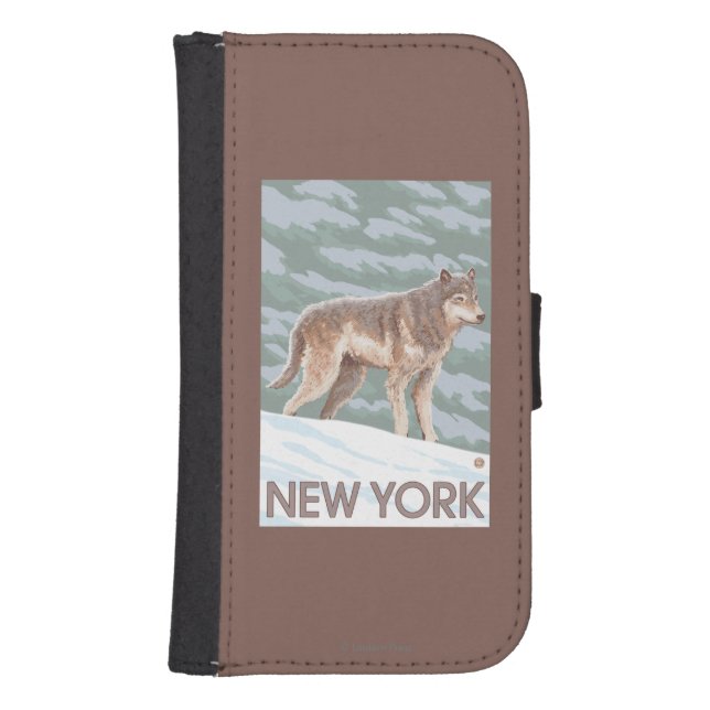 New YorkWolf Scene Samsung Galaxy Wallet Case (Front)