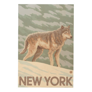 New YorkWolf Scene Wood Wall Art