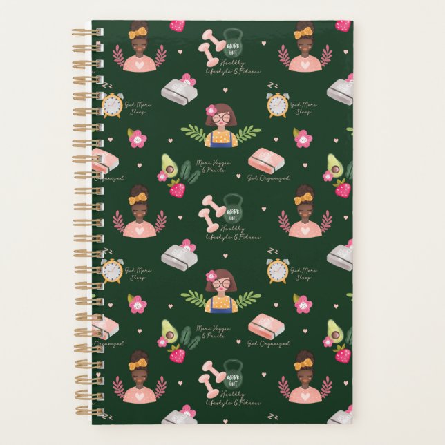 New You | New Year Resolutions Girly Illustrative Planner (Front)