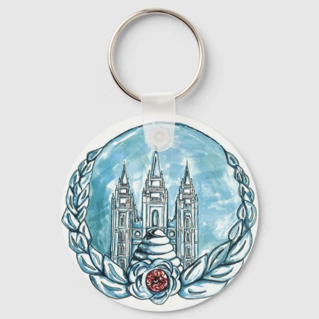 new young womens medallion key-chain keychain (Front)