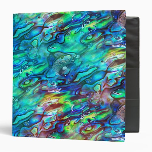 New Zealand Abalone Paua Shell Pattern 1 3 Ring Binder