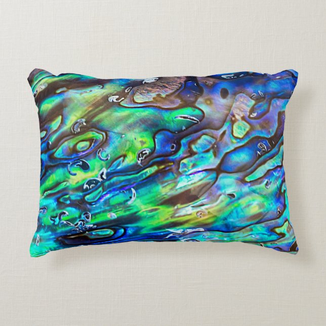 New Zealand Abalone Paua Shell Pattern 1 Accent Pillow (Front)