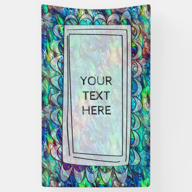 New Zealand Abalone Paua Shell Pattern 1 Banner (Vertical)