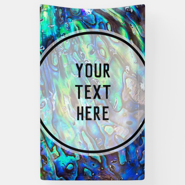 New Zealand Abalone Paua Shell Pattern 1 Banner (Vertical)