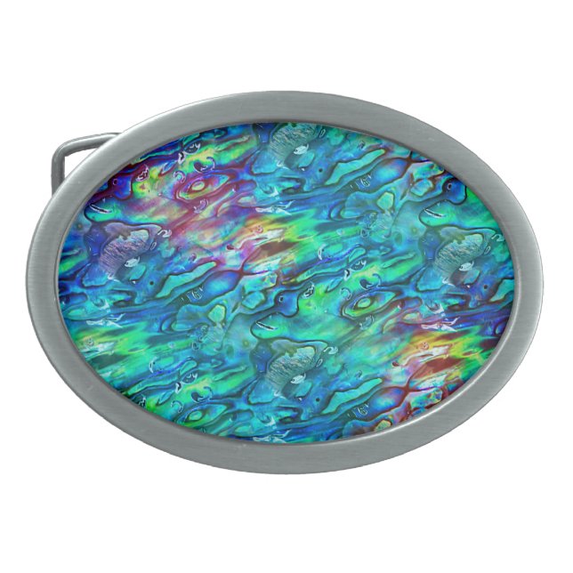 New Zealand Abalone Paua Shell Pattern 1 Belt Buckle (Front)