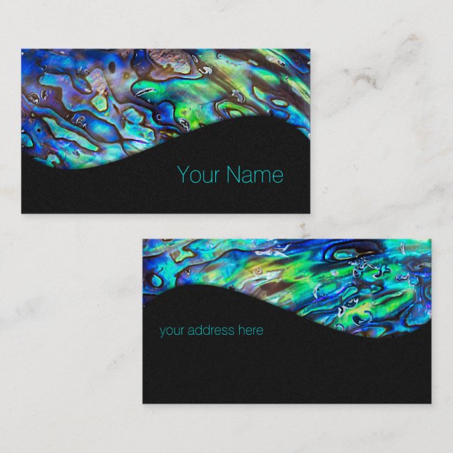 New Zealand Abalone Paua Shell Pattern 1 Business Card (Front/Back)