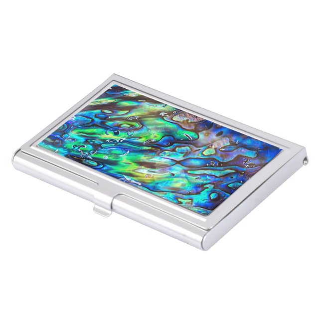 New Zealand Abalone Paua Shell Pattern 1 Business Card Case (Front)
