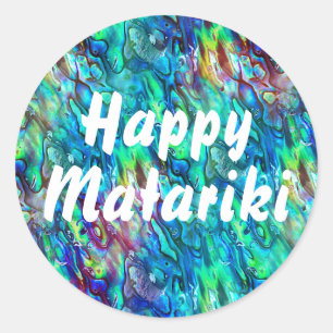 New Zealand Abalone Paua Shell Pattern 1 Classic Round Sticker