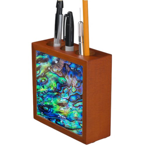 New Zealand Abalone Paua Shell Pattern 1 Desk Organizer