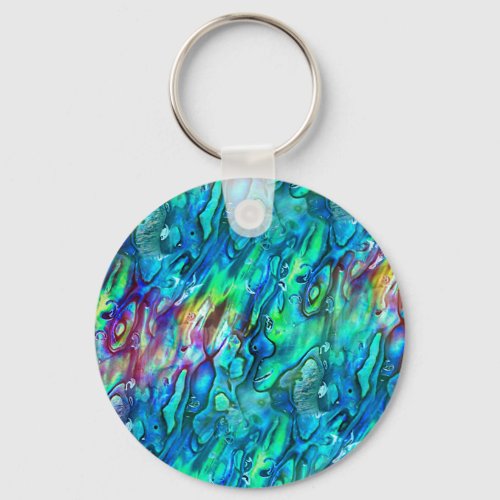 New Zealand Abalone Paua Shell Pattern 1 Keychain