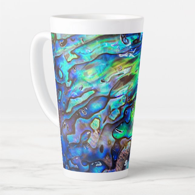 New Zealand Abalone Paua Shell Pattern 1 Latte Mug (Left Angle)