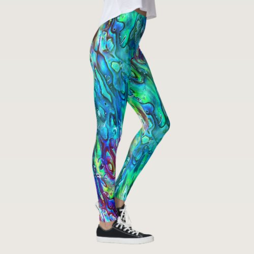 New Zealand Abalone Paua Shell Pattern 1 Leggings