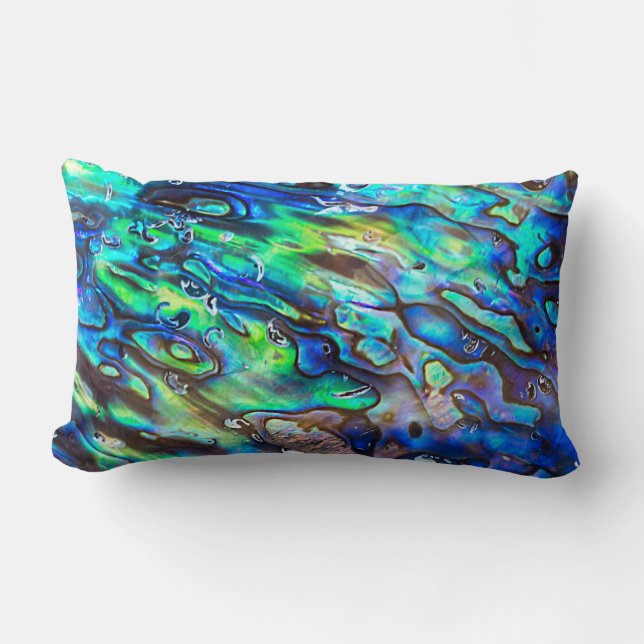 New Zealand Abalone Paua Shell Pattern 1 Lumbar Pillow (Front)