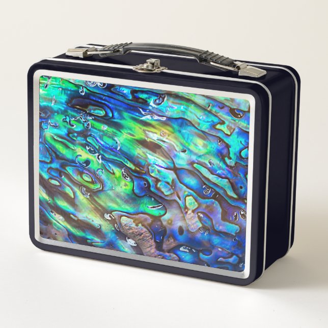 New Zealand Abalone Paua Shell Pattern 1 Metal Lunch Box (Front)