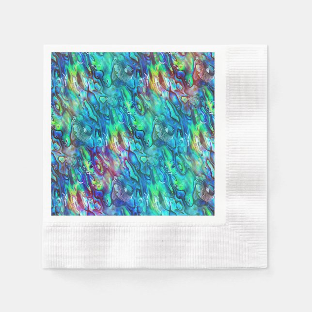 New Zealand Abalone Paua Shell Pattern 1 Napkins (Front)