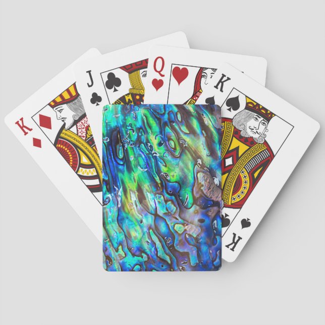New Zealand Abalone Paua Shell Pattern 1 Poker Cards (Back)