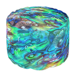 New Zealand Abalone Paua Shell Pattern 1 Pouf