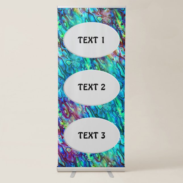 New Zealand Abalone Paua Shell Pattern 1 Retractable Banner (Front)