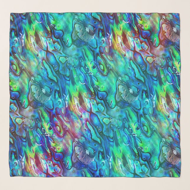 New Zealand Abalone Paua Shell Pattern 1 Scarf (Front)
