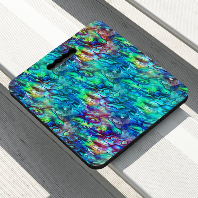 New Zealand Abalone Paua Shell Pattern 1 Seat Cushion (In Situ)