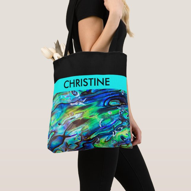 New Zealand Abalone Paua Shell Pattern 1 Tote Bag (Close Up)